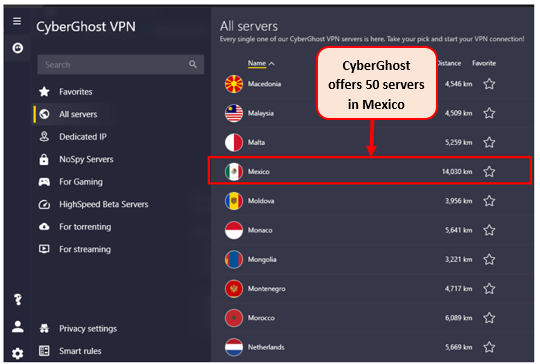 CyberGhost-Mexico-Stad-servers-nummer