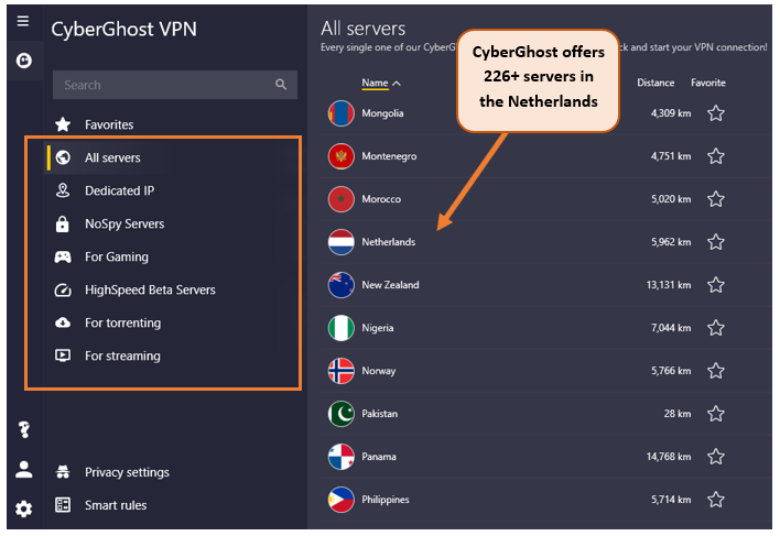 Cyberghost-servers-in-Nederland