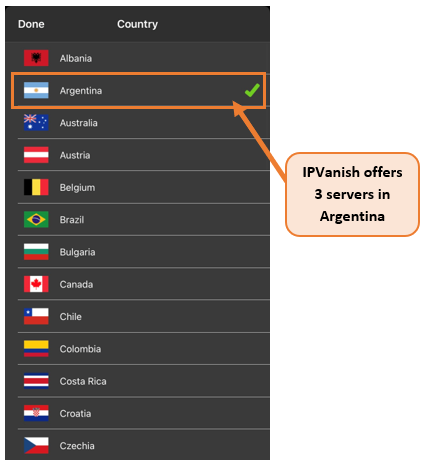 IPVanish-Argentinië-Servers