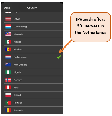 IPVanish-Nederland-Servers
