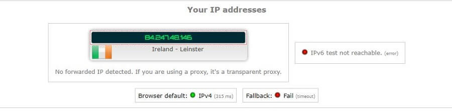 NordVPN-IP-leak-test-on-Ireland-server-in-UAE