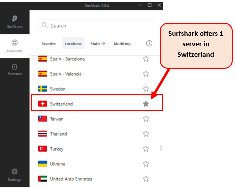 Surfshark-Swiss-servers-For American Users