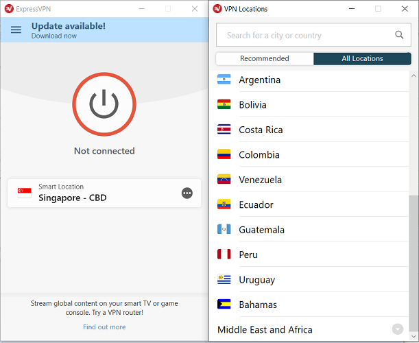 Expressvpn Peru server