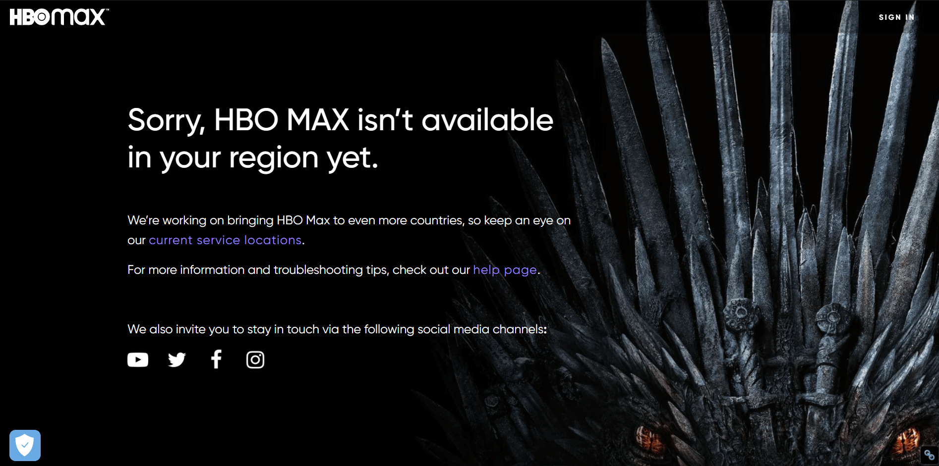 hbo-max-geo-restrictions-error outside-USA