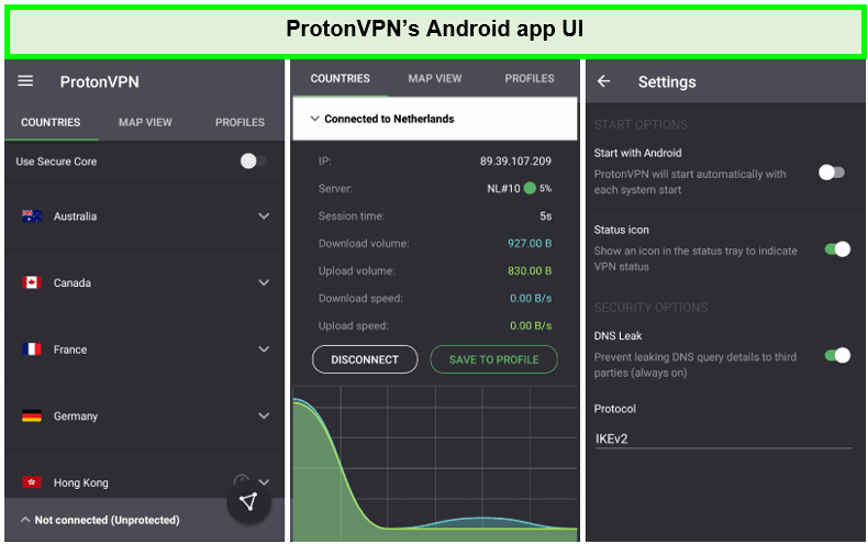 Protonvpn-android-app-in-Germany
