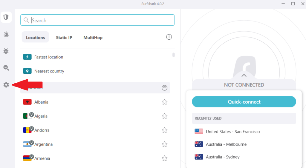 click-settings-on-surfshark-app-in-New Zealand
