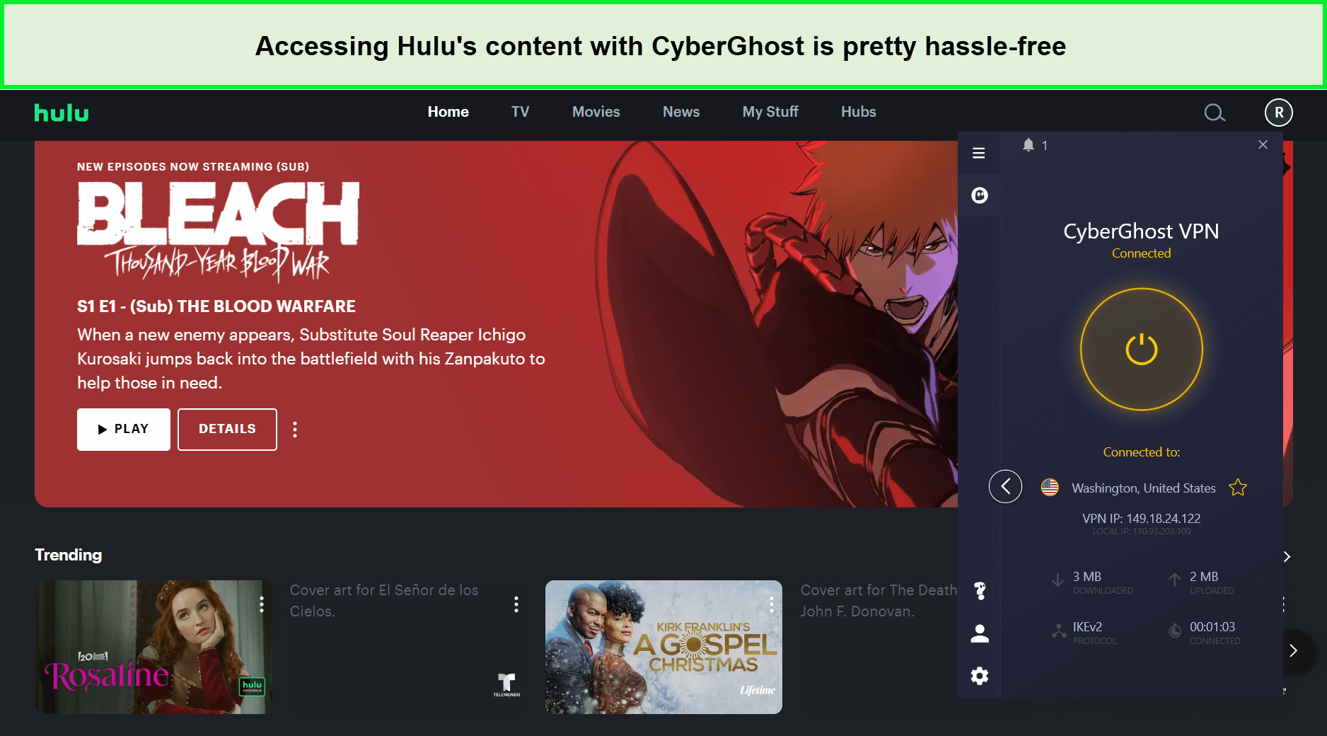  Cyberghost desbloqueó Hulu in - Espana 