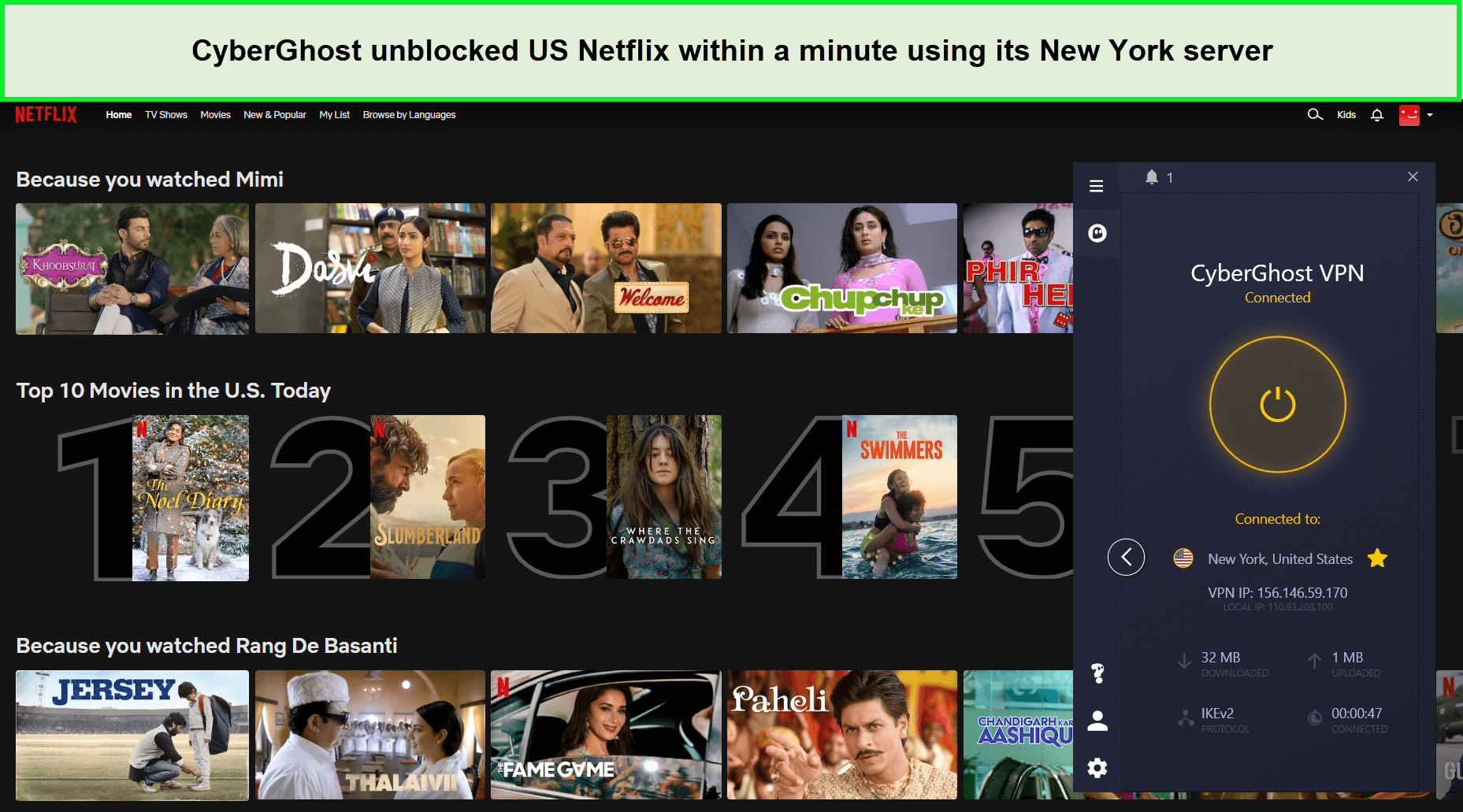cyberghost-unblocked-netflix-in-India
