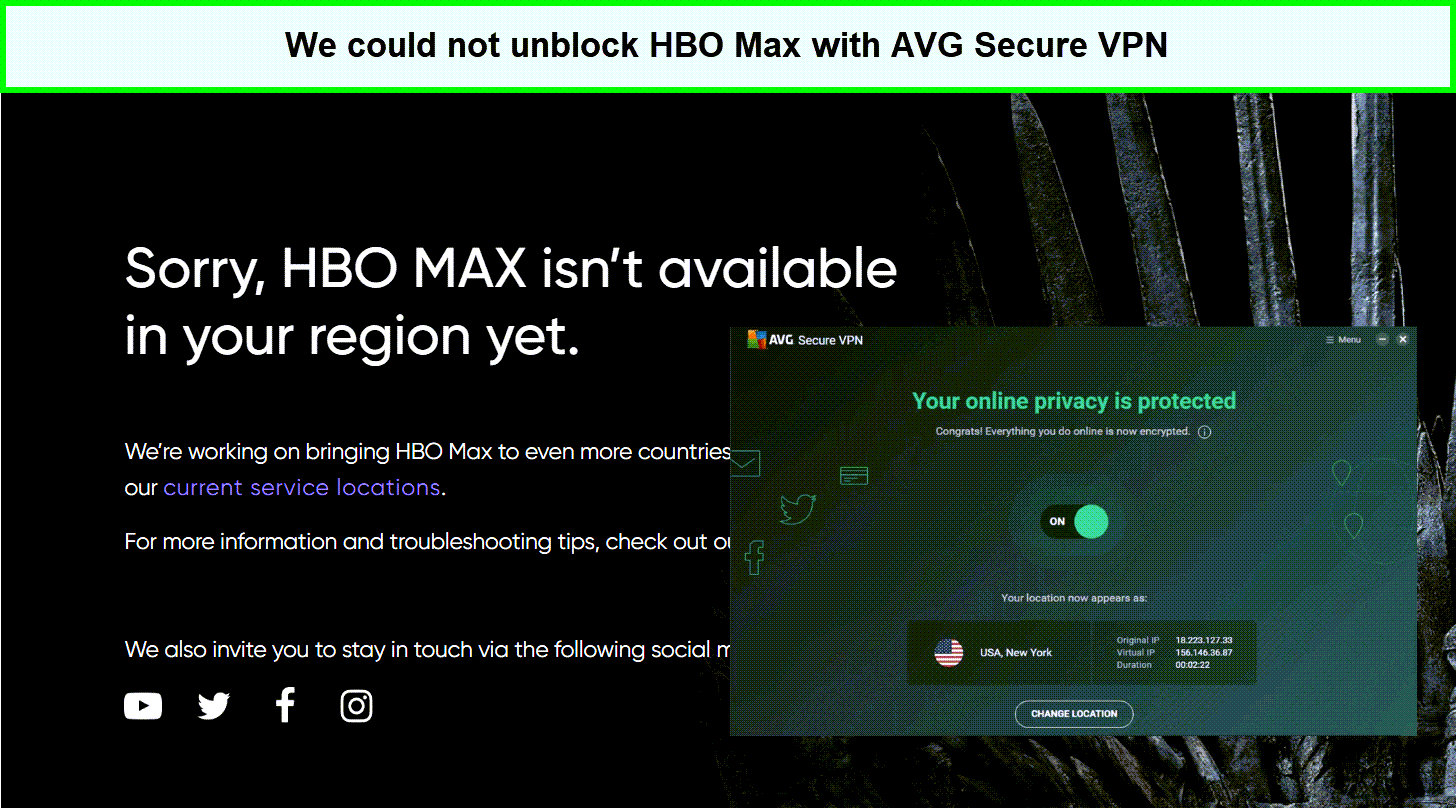 HBO Max lässt sich nicht mit AVG VPN entsperren. in - Deutschland 