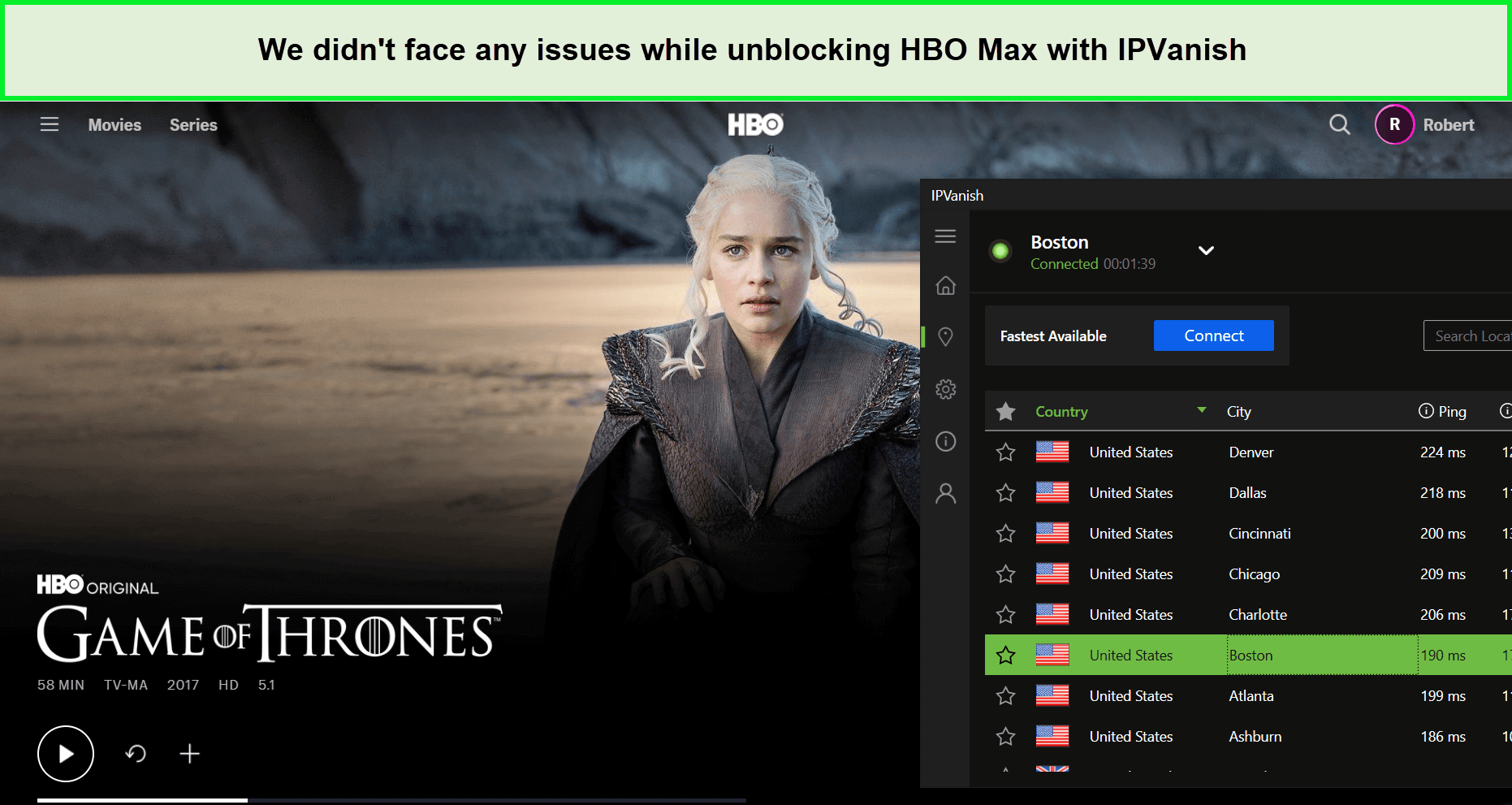 ipvanish-unblocked-hbo-max-with-us-server-For UAE Users