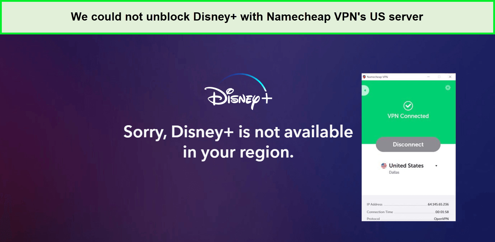  Namecheap VPN no pudo desbloquear Disney Plus. in - Espana 