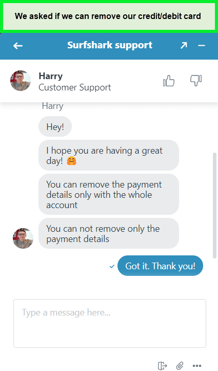 surfshark-customer-support-for-removing-card-in-Italy