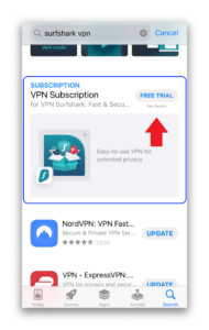 surfshark-ios-free-trial-app-store-listing