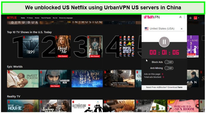 UrbanVPN entsperrt US-Netflix 