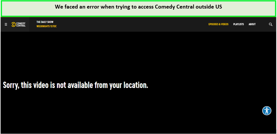 Errore di Comedy Central non disponibile in - Italia 