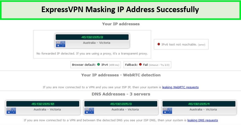 ExpressVPN-masking-IP-address-successfully--For Singaporean Users