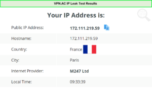  IP-Leak-Test für VPN.AC in - Deutschland 