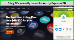 Sling TV can easily be unblocked by ExpressVPN