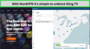 With NordVPN it's simple to unblock Sling TV