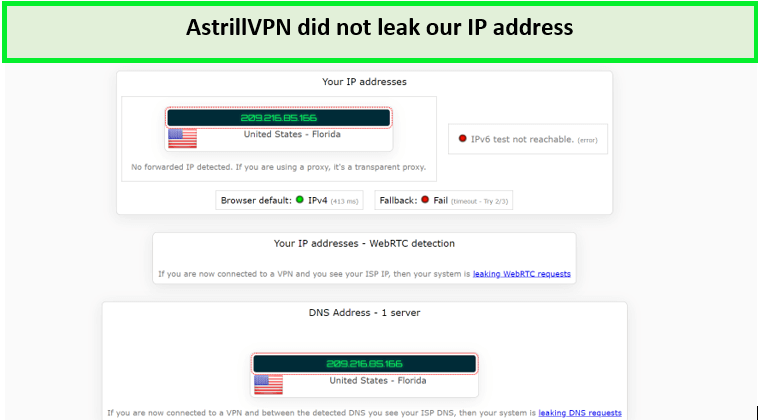  Prueba de fuga de IP AstrillVPN España 