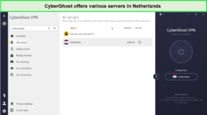 cyberghost-netherlands-servers