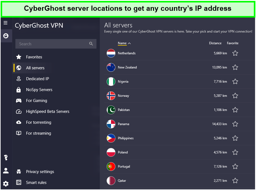 cyberghost-servers-For UAE Users