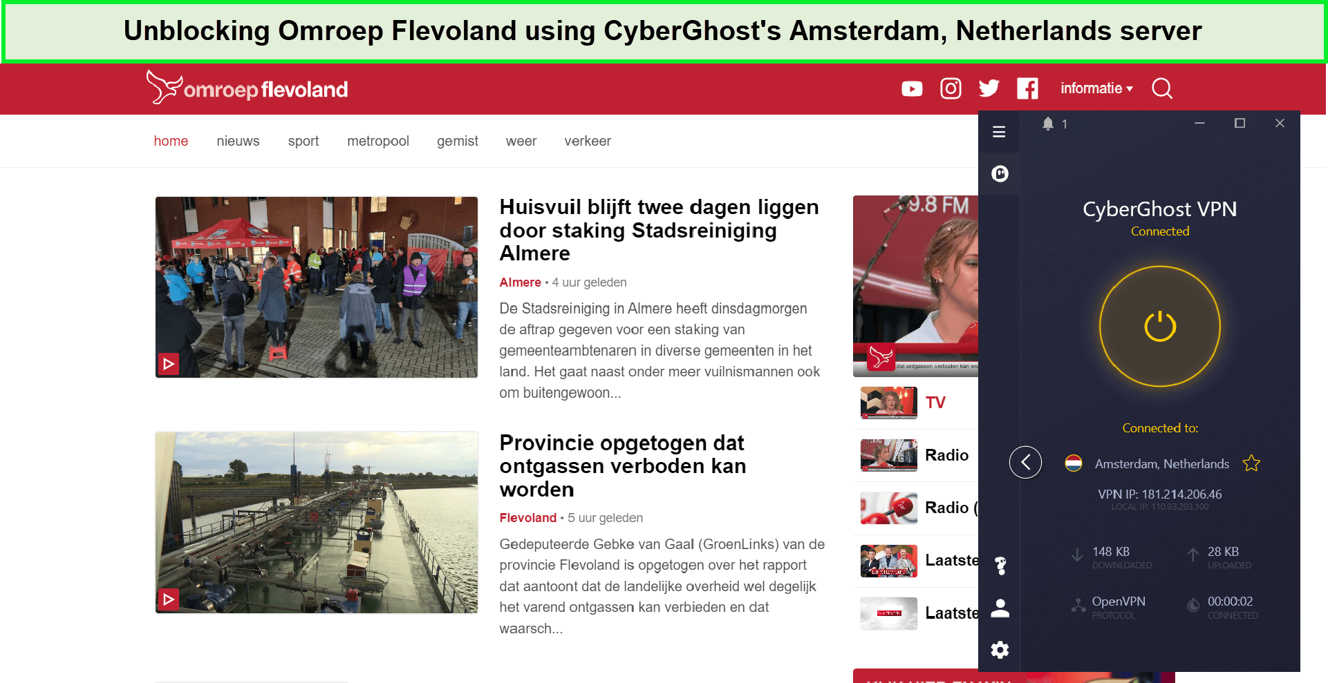  CyberGhost - deblokkeer Nederlandse diensten 