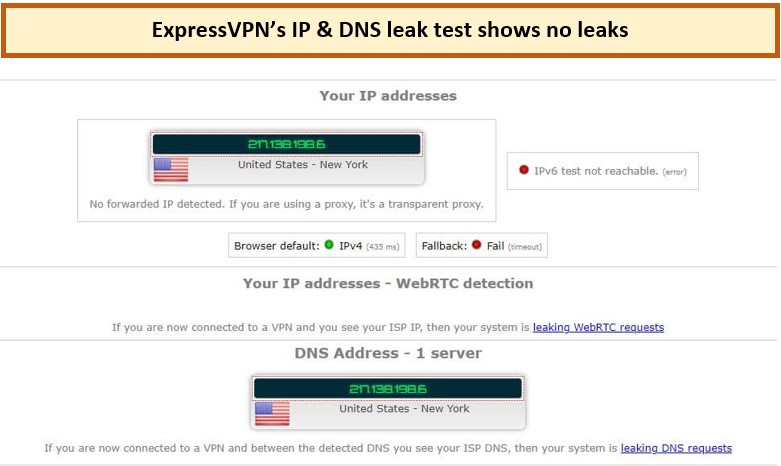  ExpressVPN IP DNS Test de fuite 