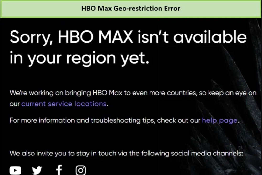  HBO Max Geo-Einschränkungsfehler in - Deutschland 