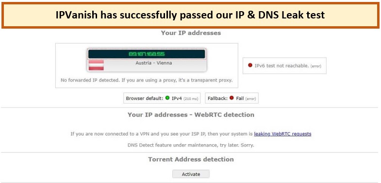  IPVanish DNS IP fuite 