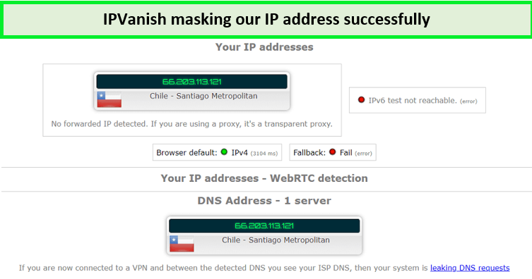 ipvanish-ip-leak-test-For Spain Users