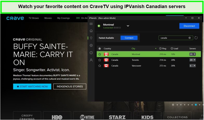 ipvanish-unblock-crave-tv-with-canada-server