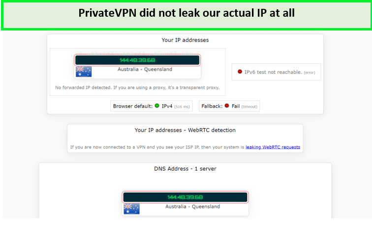  Prueba de fuga de IP de PrivateVPN España 
