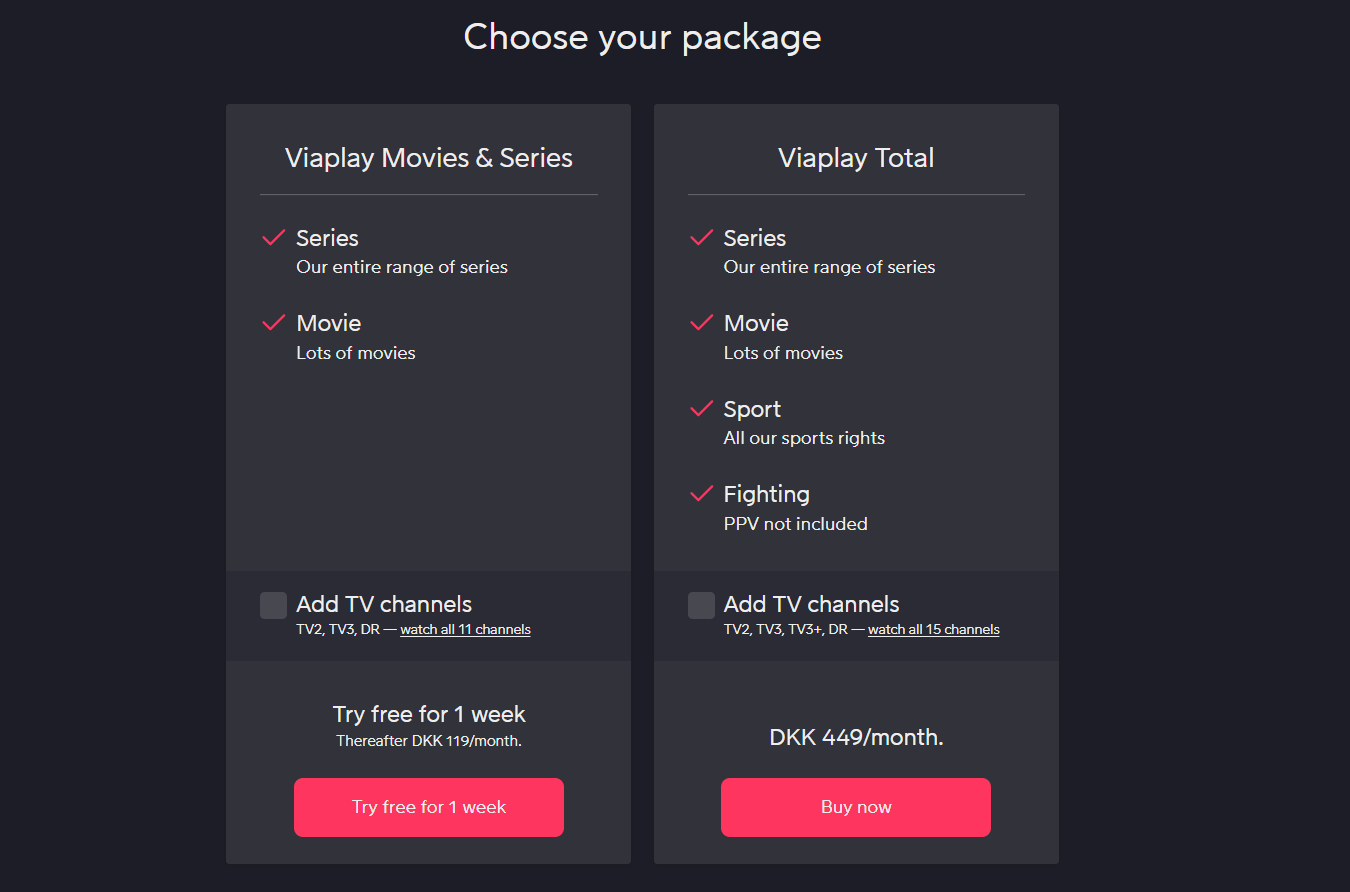  Wählen Sie Ihr Viaplay-Abonnement-Paket 