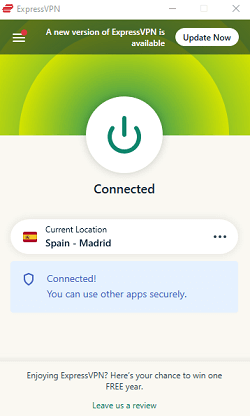 ExpressVPN connect button-for Spain