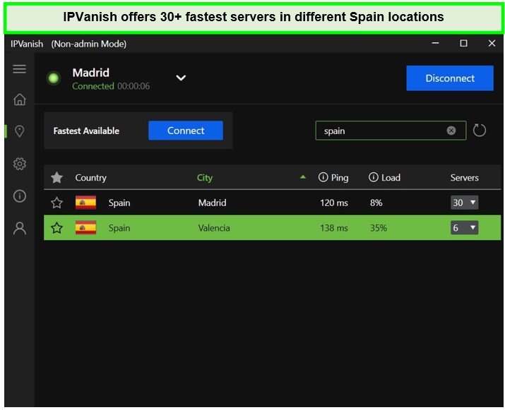 IPVanish-servers-in spain-in-Spain