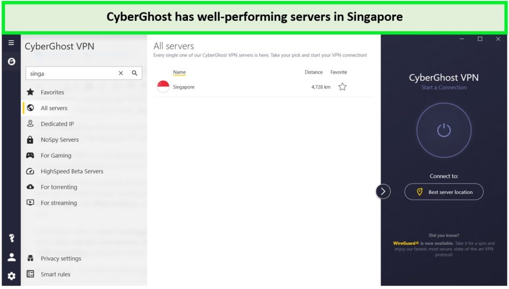 Cyberghost-Singapore-servers