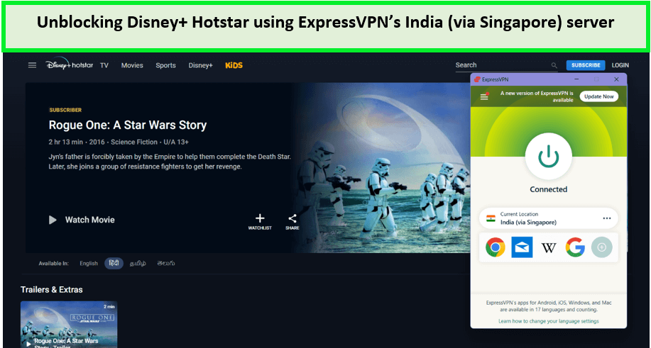  ExpressVPN desbloqueado para Disney+ y Hotstar. in - Espana 