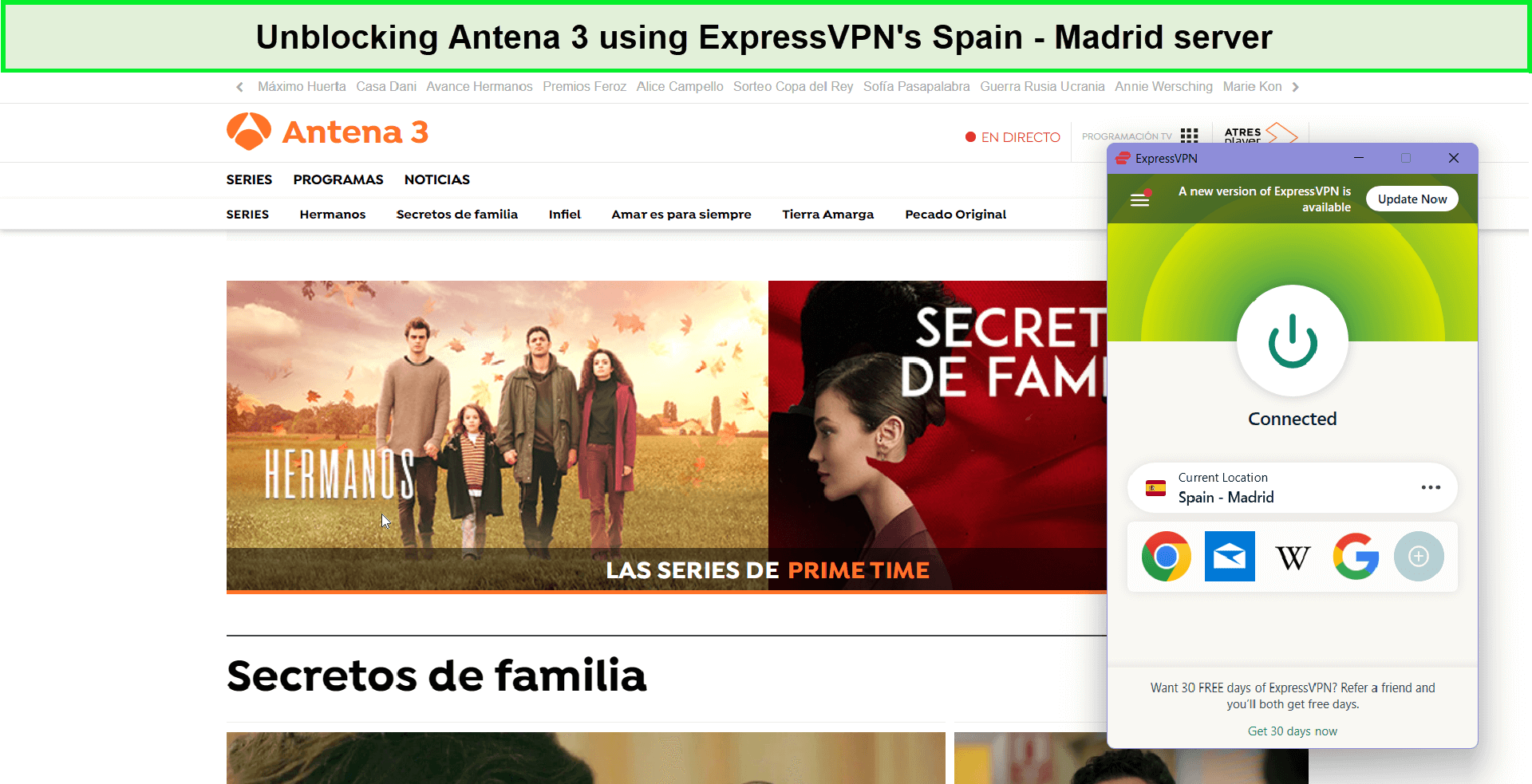 expressvpn-unblocked-telecinco-with-spanish-server-in-South Korea