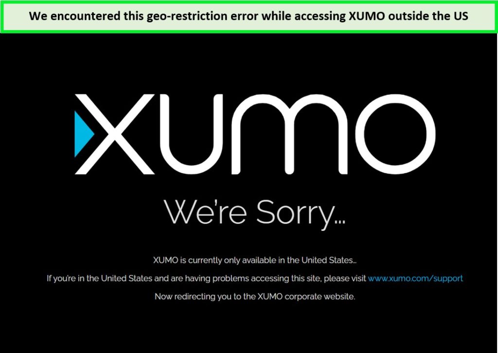 XUMO-geo-restriction-error-outside-US
