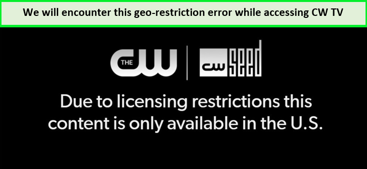  Errore di restrizione geografica CW-TV in - Italia 