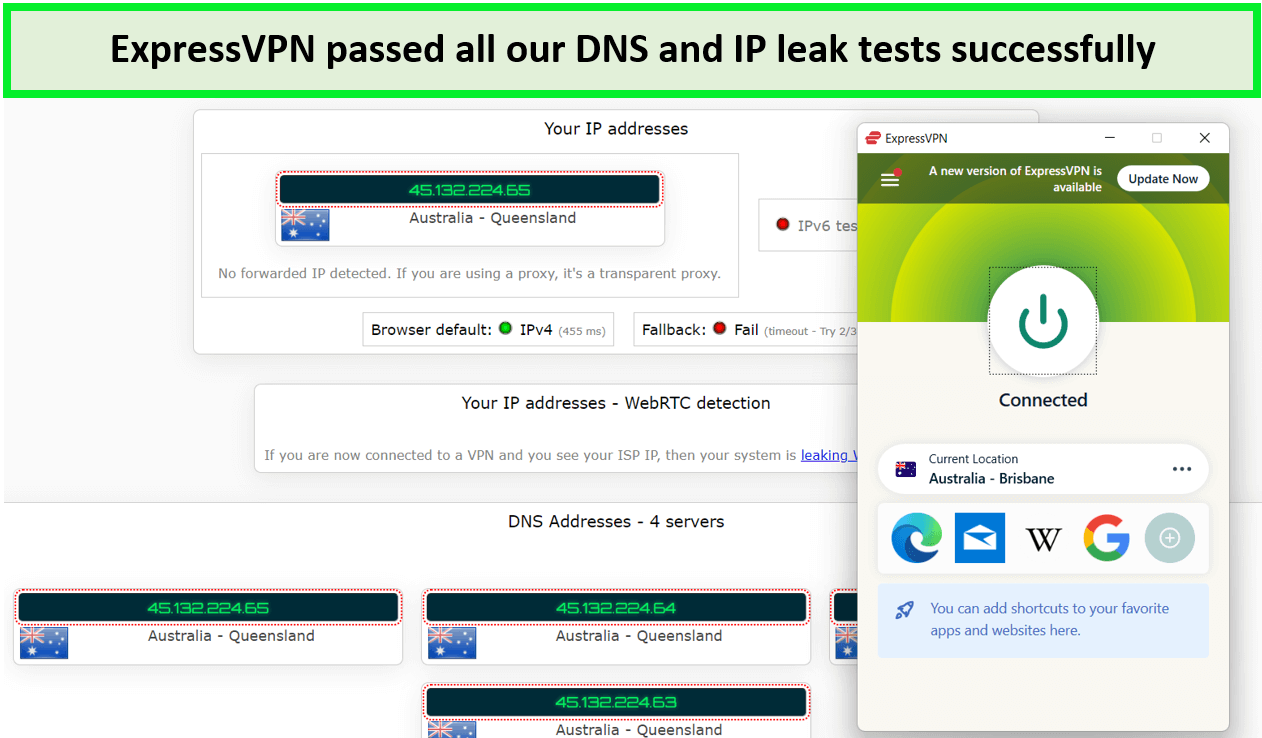  Prueba de fuga de DNS y IP de ExpressVPN in - Espana 