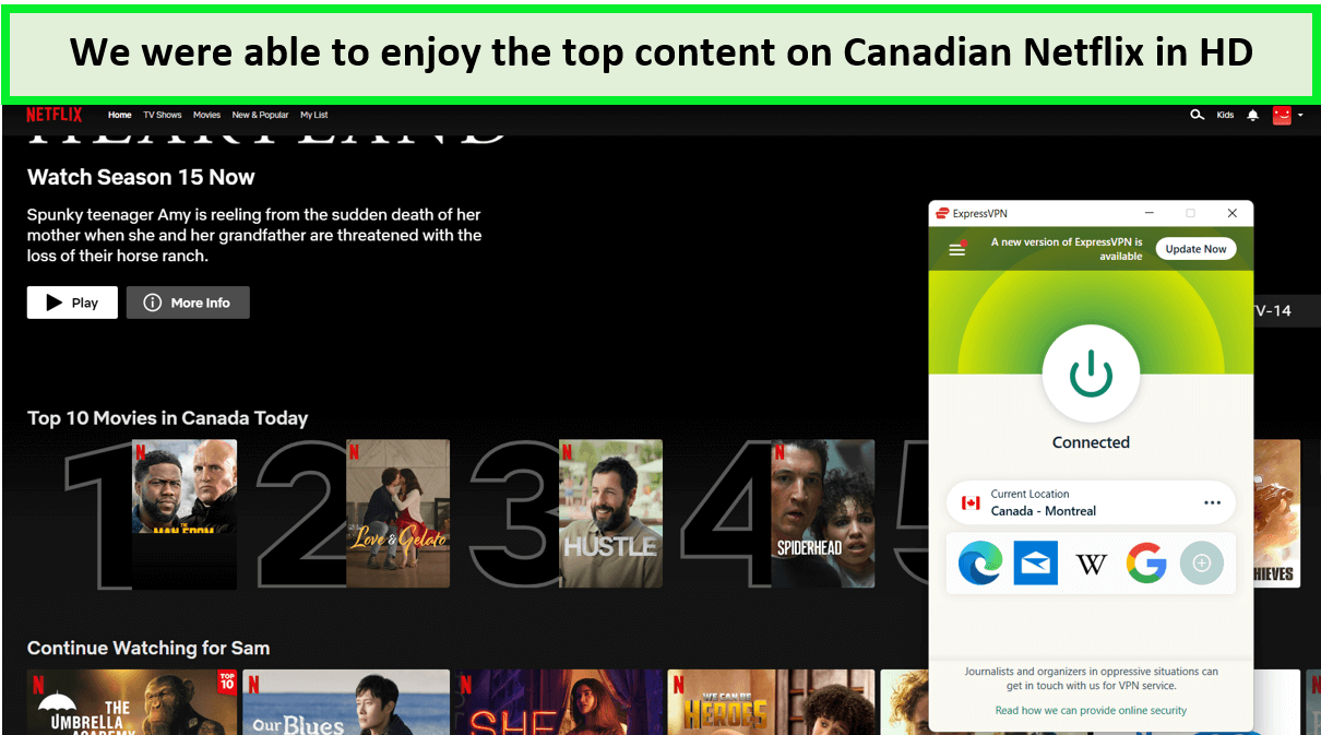  ExpressVPN desbloqueó Netflix Canadá in - Espana 