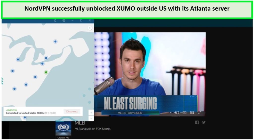 NordVPN-successfully-unblocking-XUMO-outside-US