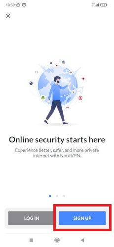click-sign-up-on-nordvpn-app