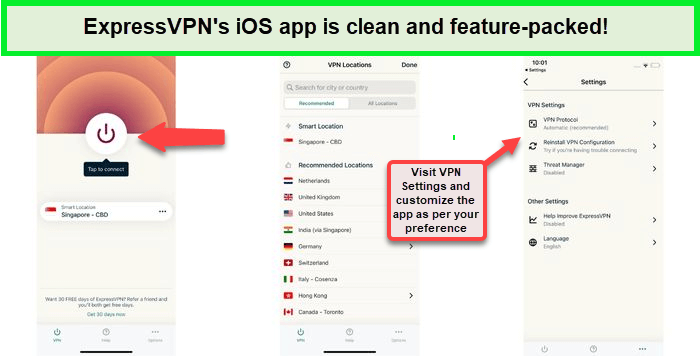  ExpressVPN iOS App-Funktionen in - Deutschland 