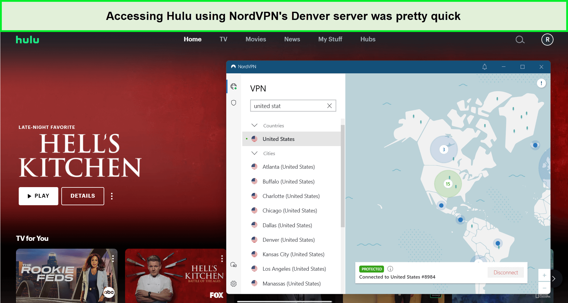  NordVPN desbloqueó Hulu in - Espana 