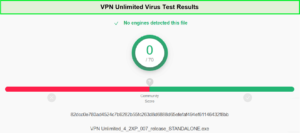 Testes de vírus e malware VPN-Unlimited