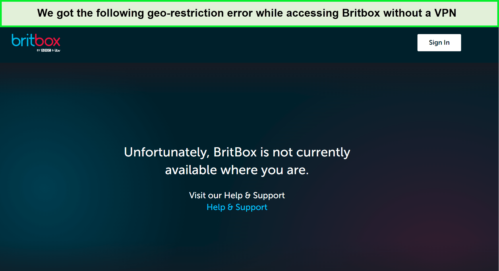 Britbox-Geo-Einschränkungsfehler in - Deutschland 