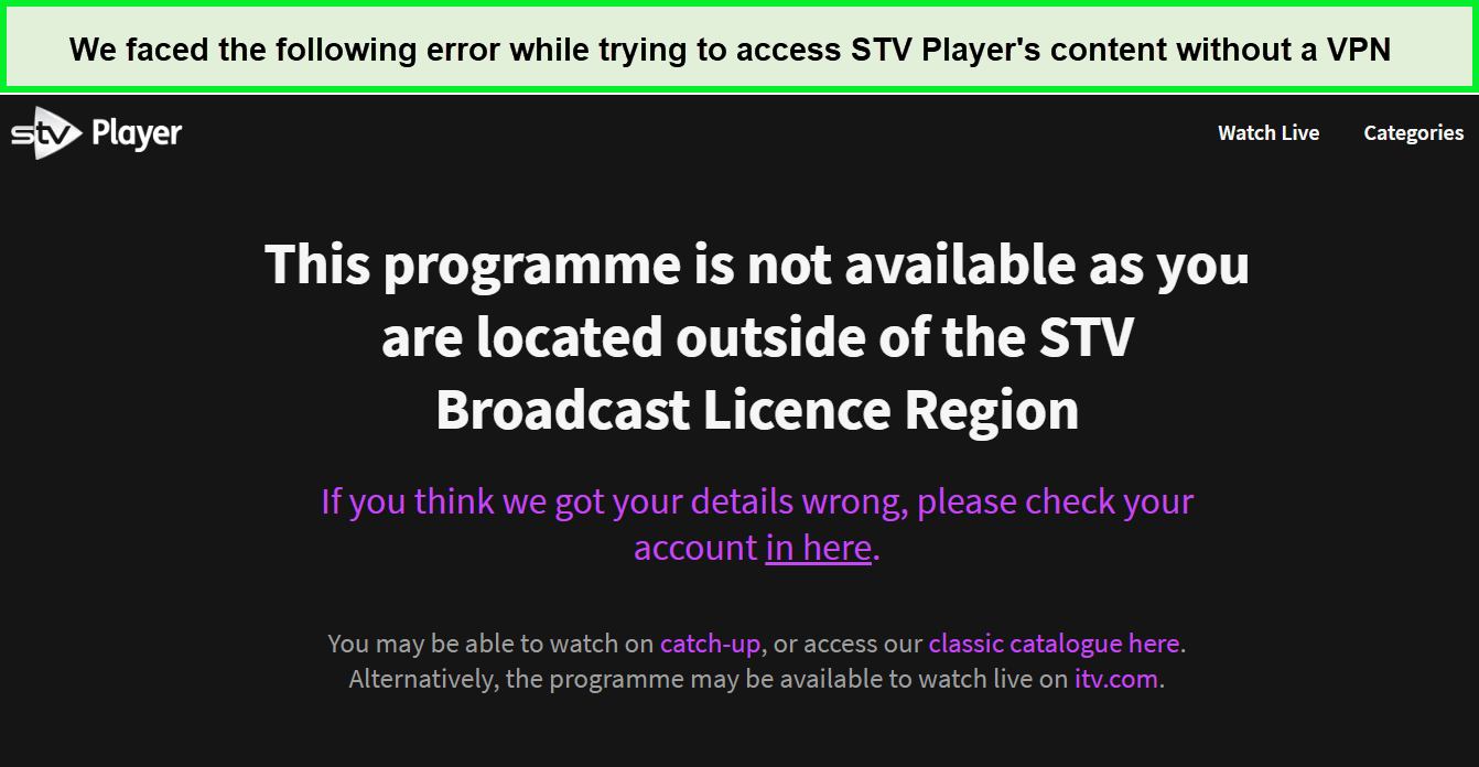 STV-Player-Geo-Einschränkungsfehler in - Deutschland 